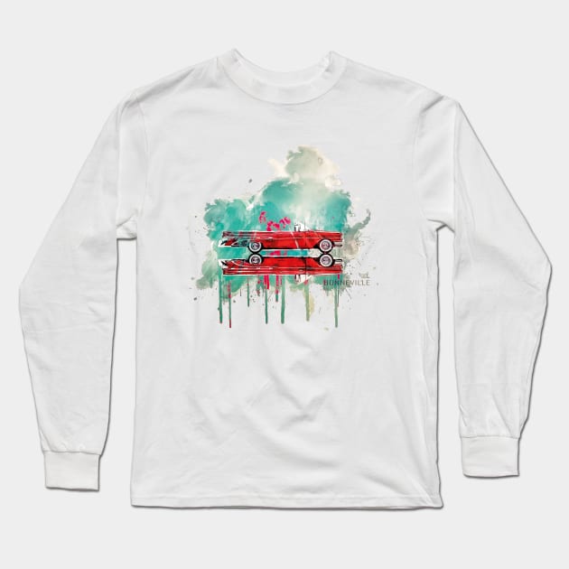 Pontiac Bonneville Splash art Long Sleeve T-Shirt by AaaahEeeekStudio